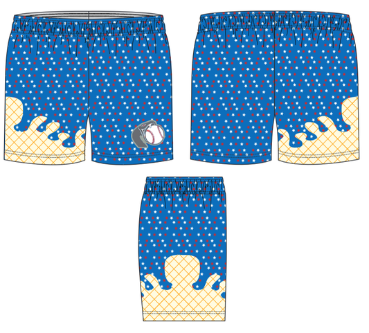 STARS TEAM ATHLETIC ICE CREAM SHORTS