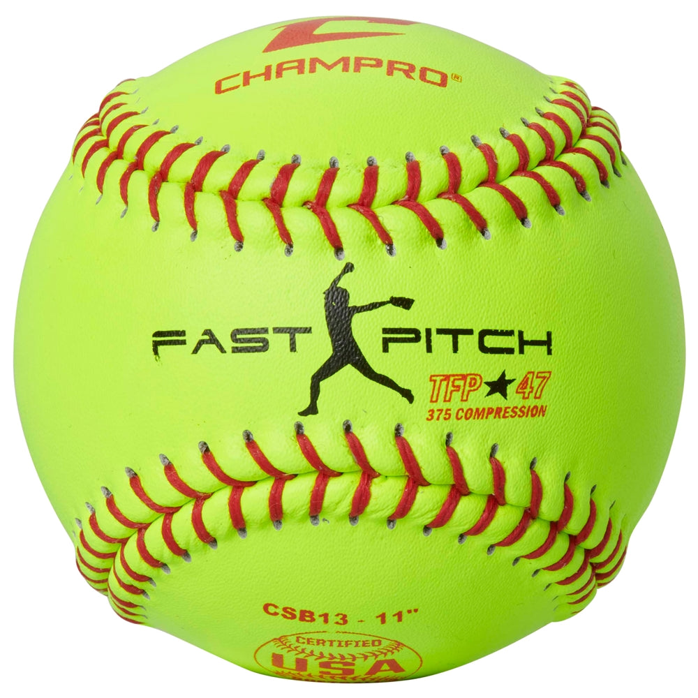 ASA/USA SOFTBALL 11" FAST PITCH - LEATHER COVER .47 COR