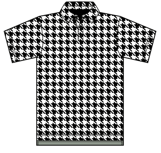HALLOW HOUNDSTOOTH PERFORMANCE POLO